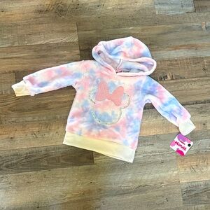 Toddler  Disney Minnie Mouse Sequined Fleece Hooded Sweatshirt